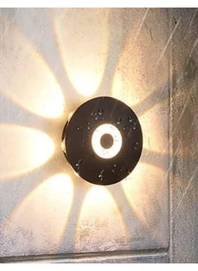المفتاحة مصباح حائط LED دائري 10 واط، مقاوم للماء IP65، هيكل ألمنيوم عصري، إضاءة دافئة للاستخدام الداخلي والخارجي للحدائق والشرفات والفلل - Image 3